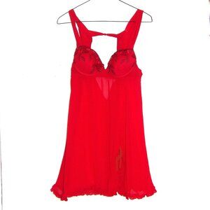 Inner Secrets Red Baby-Doll Lingerie Size Small